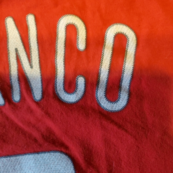 PHILADELPHIA PHILLIES MAJESTIC T SHIRT MEN'S M RED 100% COTTON FRANCO #7 - Picture 9 of 10